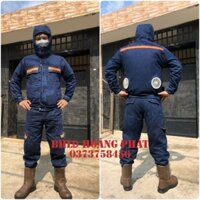 quần áo jean thợ hàn có mũ gắn quạt
