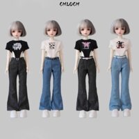 Quần áo liền quần CHLOCH, Quần áo búp bê mặc thường ngày thời trang, Phụ kiện DIY dễ thương Quần công chúa Mini cho búp bê 1 / 4 BJD 45cm