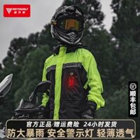 quần áo mưa đi phượt Bộ đồ chống mưa đi xe máy, xe đạp điện, bộ áo mưa mang đi và quần đi mưa, áo poncho xẻ tà chống thấm nước cho nam áo giáp lưới probiker đồ phượt