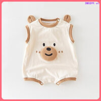 Quần áo mùa hè cho bé trai, áo vest, bộ đồ liền thân mỏng dễ thương, không tay, bộ đồ bò