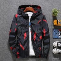 Quần áo nam, áo khoác camo cỡ lớn cho thanh niên, áo gió rộng rãi cho người béo, áo khoác cho người béo, bán buôn mùa xuân thu