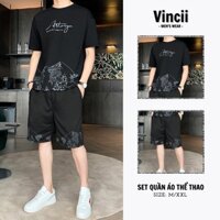 Quần Áo Nam Mùa Hè Vincii Đồ Bộ Thể Thao Cao Cấp Cotton Ngắn Tay Mềm Mịn Thấm Hút Mồ Hôi Set Bộ Mặc Nhà Unisex