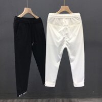 Quần Áo Nam Phiên Bản Hàn Quốc Quần Hợp Thời Trang Mùa Hè Mỏng Phong Cách Nam Trắng Quần Slim fit Phiên Bản Hàn Quốc Dạo Phố Thời Trang Dài Đến Mắt Cá Chân Quần Skinny Đẹp Trai