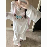 Quần áo nữ mùa hè phong cách Hàn Quốc kích thước lớn ❥   Áo blouse in hình hoạt hình dễ thương S-4XL, áo thun dài tay mùa hè, mỏng, rộng, đa năng, kích thước lớn BWQ1