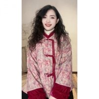 Quần Áo Nữ Phong Cách Trung Hoa Mới Áo Khoác Đệm Hoa Phong Cách Trung Hoa Cao Cấp Cảm Giác Siêu Đính Hạt Đỏ Dày Đệm Đệm Áo Khoác 2024 Phong Cách Mới Thu Đông Phong Cách / Đính Hạt 253,12