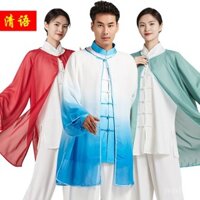 Quần áo Thái Cực Quyền Qingyu cho phụ nữ, áo choàng đơn, khăn choàng, áo choàng, phong cách mới cho thi đấu võ thuật, quần áo tập luyện cho nam giới