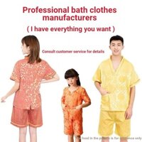 ((Quần áo thấm mồ hôi thấm mồ hôi thoáng khí) (Quần áo xông hơi) Quần áo thấm mồ hôi Yukata Nam Nữ xẻ tà Quần short khóa lưng Jacquard Saun