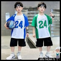 Quần áo thể thao mùa hè cho bé trai, Set bộ đồ bé trai mẫu số 24 size 18-50kg vải lỗ thông hơi, bộ đồ cộc tay trẻ em nam