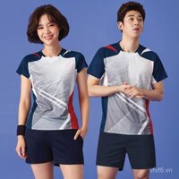 Quần áo thể thao tennis nam nữ mới, không logo, bộ đồ thể thao ngắn tay nhanh khô cho cầu lông và bóng bàn