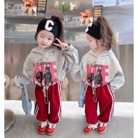 Quần áo thu đông bé trai, bé gái mẫu thể thao quần sọc