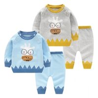 Quần áo thu đông bé Trai,Gái xuát khẩu chất liệu len mịn,in hình ngộ nghĩ