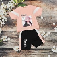 Quần áo trẻ em [100% thun cotton] Bộ thun bé gái sành điệu