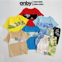 Quần áo trẻ em ANBY bộ cho bé từ 1 đến 8 tuổi cộc tay cổ tròn thun lạnh họa tiết