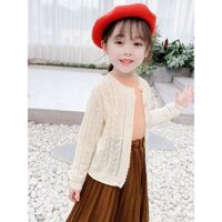 Quần áo trẻ em, áo khoác cardigan mát mẻ cho bé gái, áo khoác mỏng chống nắng, áo len đan cho trẻ sơ sinh, áo khoác mùa xuân thu, mùa hè