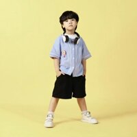 Quần áo trẻ em, Áo sơ mi bóng chày Pumpkid cho bé trai và bé gái cộc tay chất cotton
