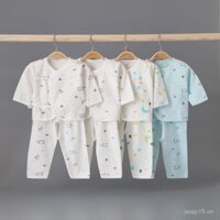 Quần áo trẻ em Bộ đồ lót cotton nguyên chất cho trẻ sơ sinh Bộ đồ tu sĩ cho trẻ sơ sinh Bộ đồ ngủ mỏng hai mảnh ôm sát