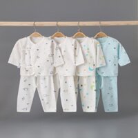 Quần áo trẻ em Bộ đồ lót cotton nguyên chất cho trẻ sơ sinh Bộ đồ tu sĩ cho trẻ sơ sinh Bộ đồ ngủ mỏng hai mảnh ôm sát