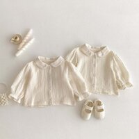 Quần áo trẻ em Chấm bi bé gái Áo sơ mi dài tay trẻ em 1-3 tuổi