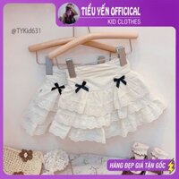 Quần áo trẻ em, Chân váy thô kem phối ren xòe nhiều tầng cho bé 9-26kg V631 | Tiểu Yến KID