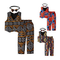 Quần Áo Trẻ Em Châu Phi Bộ 3 Miếng In Hình Châu Phi Áo Sơ Mi Dashiki Tay Ngắn Và Quần Ngắn Cho Bé Trai