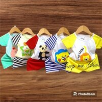 Quần áo trẻ em, combo 5 bộ cộc tay cho bé trai bé gái size 3-14 kg ( CỘC SƯ TỬ )