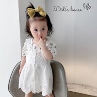 Quần Áo Trẻ Em DIDIHOUSE Set Body Hoa Kèm Váy Hai Dây Trắng