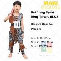Quần áo trẻ em độc lạ halloween hoá trang hoạt hình Maki Người Rừng Tarzan cho bé trai.HT235