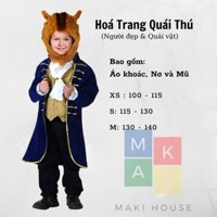 Quần áo trẻ em hoá trang halloween độc lạ hoạt hình Maki nhân vật hoạt hình Người đẹp và Quái Thú.HTB224