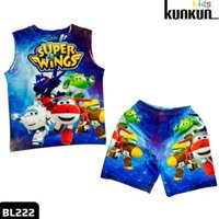 Quần áo trẻ em Kunkun Kid chất thun lạnh co giãn 4 chiều in 3D BL222 size đại từ 10-60kg