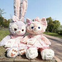 Quần áo trẻ em Lina Bell kích thước M, váy hoa hồng kẻ caro, đồ chơi nhồi bông cáo lớn M cho bé