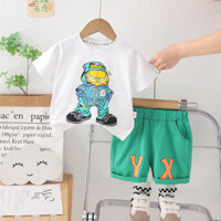 Quần Áo Trẻ Em Mới Phù Hợp Với Mùa Hè Trẻ Em Bé Trai Áo In Quần Short Quần 2 Cái / bộ Quần Áo Thời Trang Trẻ Sơ Sinh Trẻ Tập Đi Thể Thao 0-6 Tuổi