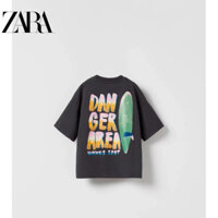 Quần áo trẻ em mới ZARA Áo thun ngắn tay cổ tròn bé trai 3338036 800