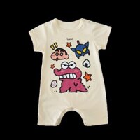 Quần áo trẻ em mùa hè, Bộ áo liền quần ngắn tay bé trai bé gái hoạt hình Crayon Shin-Chan