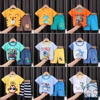 Quần áo trẻ em mùa hè bộ cộc tay bé trai chất liệu cotton họa tiết ngộ nghĩnh mẫu mới 2022