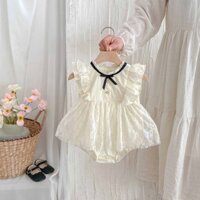 Quần áo trẻ em mùa hè kiểu dáng mỏng cho bé gái, bộ đồ liền thân, váy ren, váy sinh nhật đầu tiên cho công chúa, bodysuit A-Class KKUK