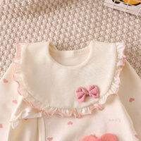 Quần áo trẻ em mùa xuân và mùa thu, bộ đồ liền cho bé gái sơ sinh, bộ jumpsuit cotton nguyên chất, bộ đồ bò cho trẻ sơ sinh, trang phục bướm 2.10