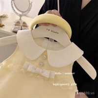 Quần áo trẻ em phổ biến, áo vest không tay màu vàng sữa, cổ búp bê Pháp, váy mùa hè mới cho bé gái nhỏ Chanel