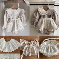 Quần áo trẻ em, quần short trẻ em, túi đôi ren cho bé, tạp dề nhỏ, váy quạt công chúa bé gái