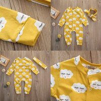 Quần áo trẻ em, set body trẻ em, Body đám mây kèm băng đô cho bé
