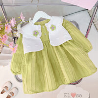 Quần áo trẻ em - Set Váy Babydoll + áo gile ( từ 8-28kg) cho bé gái)