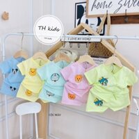 Quần áo trẻ em,combo 5 bộ cộc tay cài khuy giữa cho bé trai, bé gái. Size từ 3-14kg