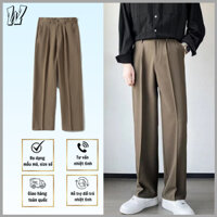 Quần âu cạp bán chun MÀU NÂU WNJ quần tây nam ống suông phong cách Hàn quốc basic dễ mặc trẻ trung