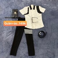 quần âu đính đá +sơ mi nam phong cách hàn quốc