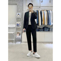 Quần âu form đẹp, chất mỏng, đứng dáng, không bai xù,phù hợp chân nhỏ thẳng. Bộ Vest nam 2 khuy, áo 3 lớp lót đệm đầy đủ