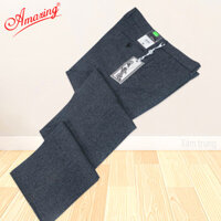 Quần âu màu xám đậm, thương hiệu Amazing, vải vân chìm, ống đứng, không ly - Xám trung-1502 - 33