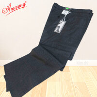 Quần âu màu xám đậm, thương hiệu Amazing, vải vân chìm, ống đứng, không ly - Xám chì-1501 - 30