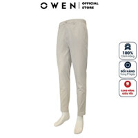 Quần âu nam OWEN QG242425 đồ tây công sở chất liệu vải polyester cao cấp màu be form sport life mới