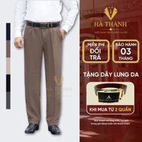 Quần Âu Nam Trung Niên Chất Vải Cashmere Cao Cấp Thấm Hút Tốt Màu Ghi Xám Phối Vest Trẻ Trung Sang Trọng