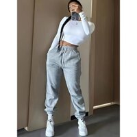 Quần âu nữ Âu Mỹ Quần thể thao ống đứng bó chân