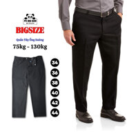 Quần Âu Ống Suông Bigsize Nam 75kg -130kg Màu Đen | Quần Tây Công Sở Size Lớn Ngoại Cỡ | PH BIG SIZE